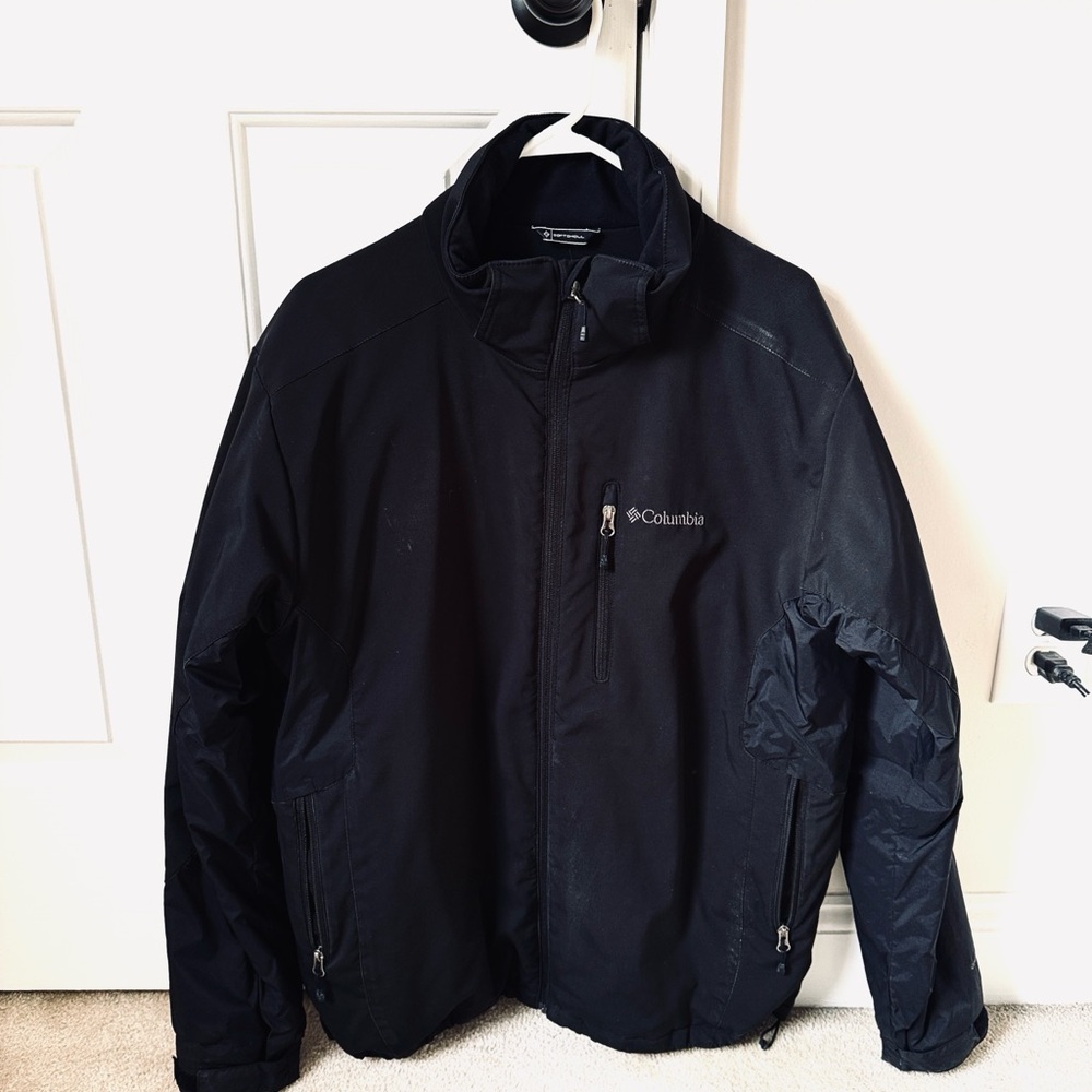 Columbia Men's Black Softshell Coat Jacket Mens Large